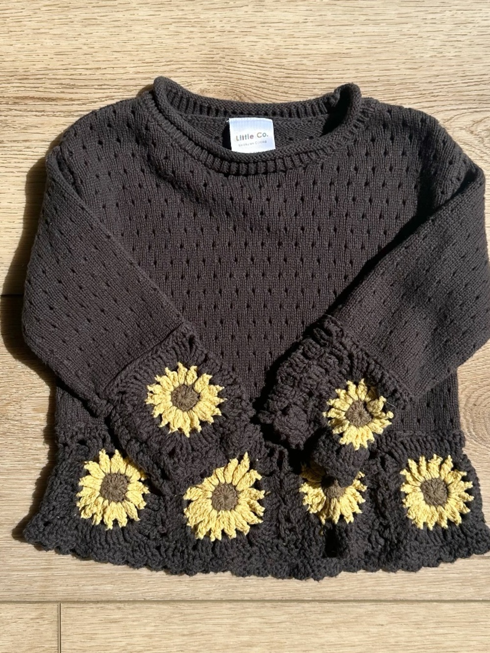Little Co Crochet Sunflower Sweater